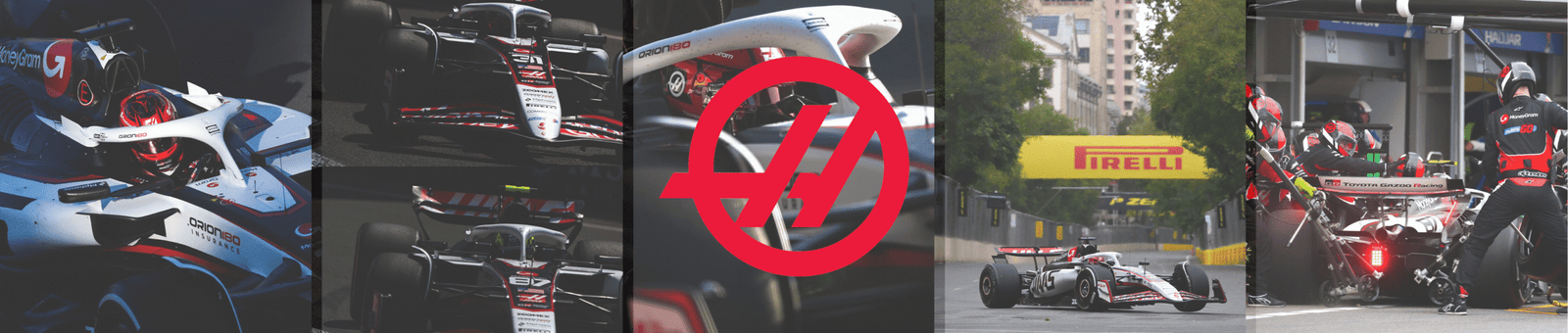 A dynamic shot of a red Formula 1 car speeding on the race track, showcasing racing energy.