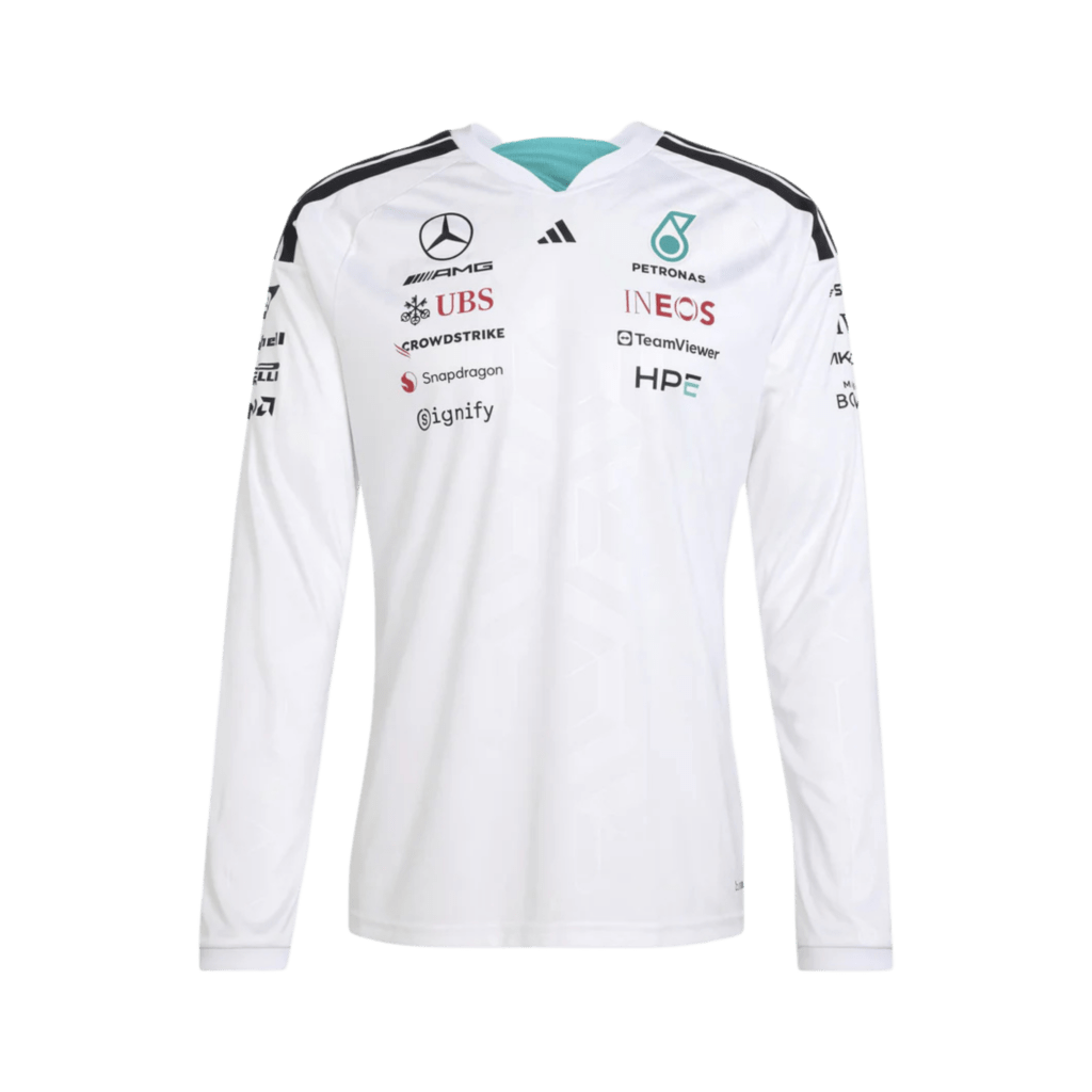 Playera Mercedes Manga Larga 2026 Blanca