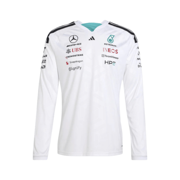 Playera Mercedes Manga Larga 2026 Blanca