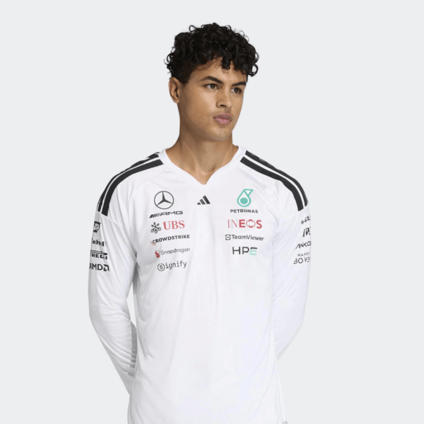 Playera Mercedes Manga Larga 2026 Blanca