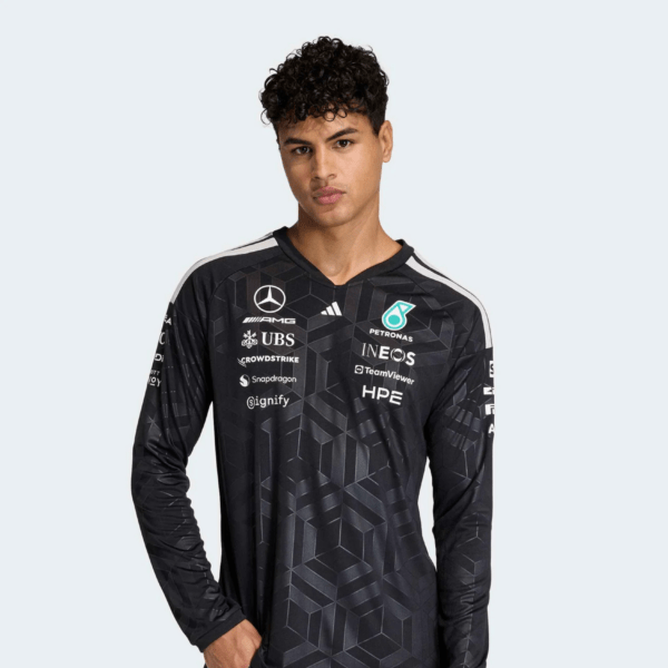 Playera Mercedes Manga Larga 2026 Negra