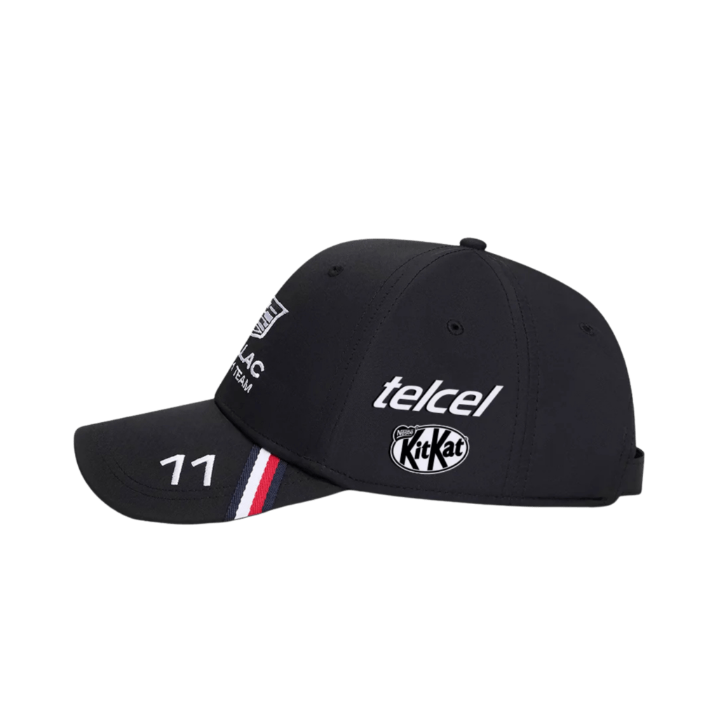 Gorra Checo Pérez Cadillac con Patrocinadores Negra