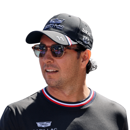Gorra Checo Pérez Cadillac con Patrocinadores Negra