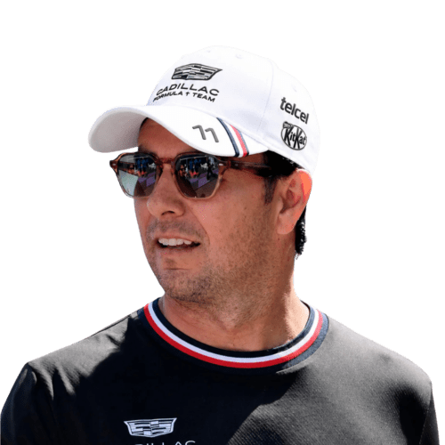 Gorra Checo Pérez Cadillac con Patrocinadores Blanca